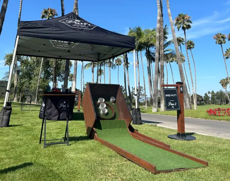 Skee putt rentable game for events from Parr's Mobile Mini Golf in Southern California